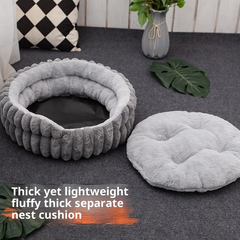 Round Plush Pet Bed